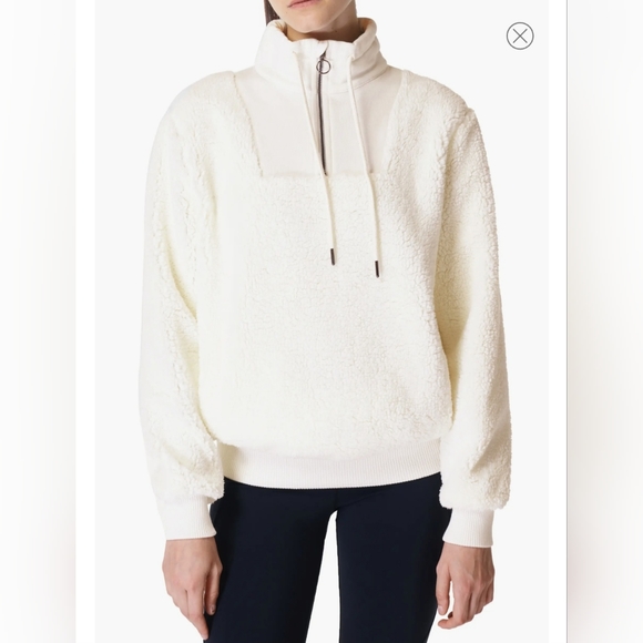 Sweaty Betty Tops - Sweaty Betty NWT Sherpa Half Zip Sweatshirt Size M Lily White